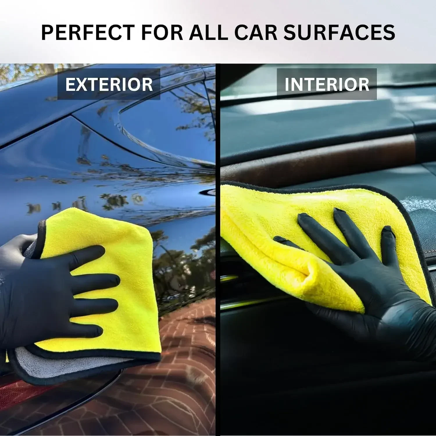 Microfiber Car Drying Towel Super Absorbent - 1/10 ชิ้น ผ้าไมโครไฟเบอร์สำหรับล้างรถ ผ้าทำความสะอาดรถยนต์ ผ้าเช็ดแห้ง ผ้าดูแลรักษารถยนต์