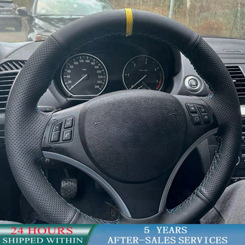Car Steering Wheel Cover Anti Slip Breathable - ที่กำหนดเองพวงมาลัยรถยนต์ Anti-Slip Napa หนังเทียมสำหรับ BMW E87