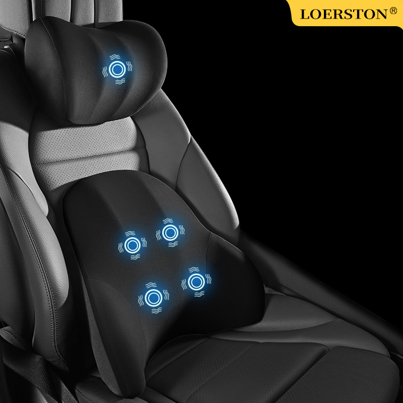 Memory Foam Car Neck Pillow Lumbar Support - เบาะรองเอวในรถยนต์หนัง PU หมอนรองคอในรถยนต์โฟมจำรูปหมอนรองเอวรองรับหลังเบาะรถยนต์หมอนรองนั่งในรถยนต์