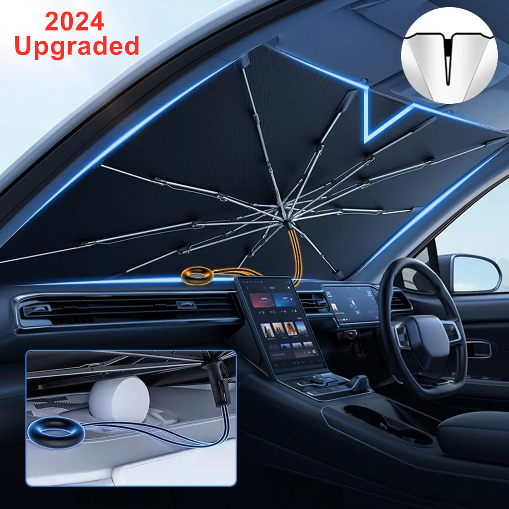 ร่มกันแสงแดดที่บังแดดหน้ารถยนต - Car Sunshade Windshield Umbrella Foldable บทวิจารณ์และราคา