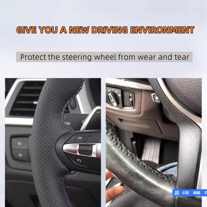 ปลอกหุ้มพวงมาลัยรถยนต์สำหรับ J - Car Steering Wheel Cover Anti Slip Breathable บทวิจารณ์และราคา