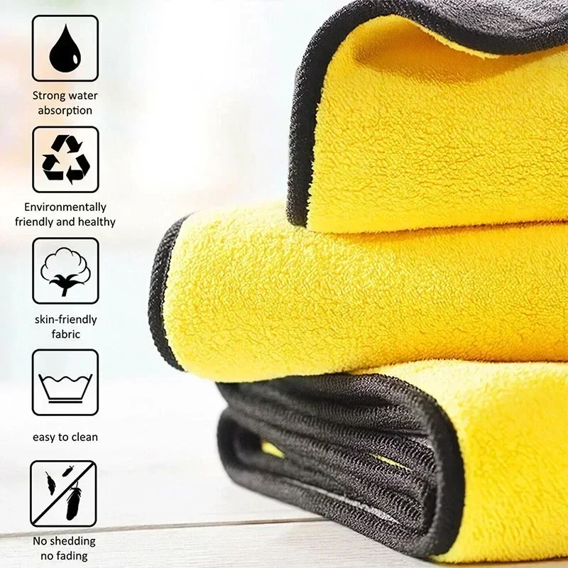 ผ้าไมโครไฟเบอร์สำหรับล้างรถ ผ้ - Microfiber Car Drying Towel Super Absorbent บทวิจารณ์และราคา