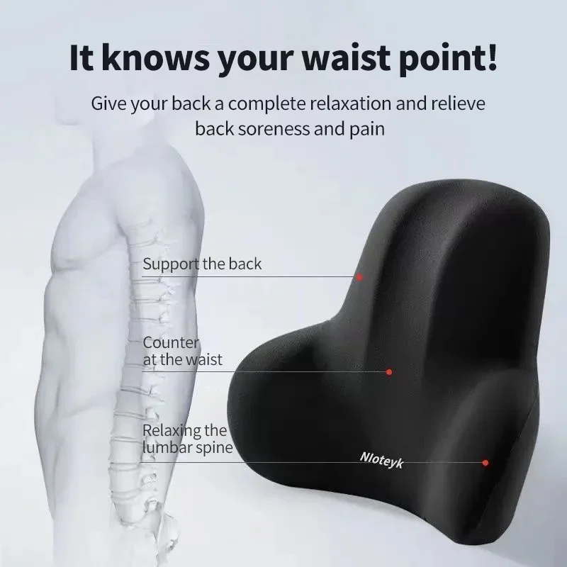 หน่วยความจําโฟมรถคอเบาะรถ Lumb - Memory Foam Car Neck Pillow Lumbar Support บทวิจารณ์และราคา
