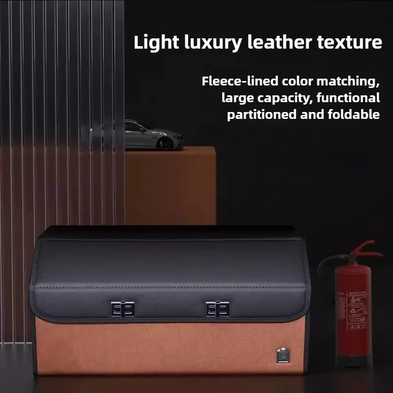 กล่องเก็บของท้ายรถหนังกลับสไตล - Car Trunk Organizer Foldable Storage Box บทวิจารณ์และราคา