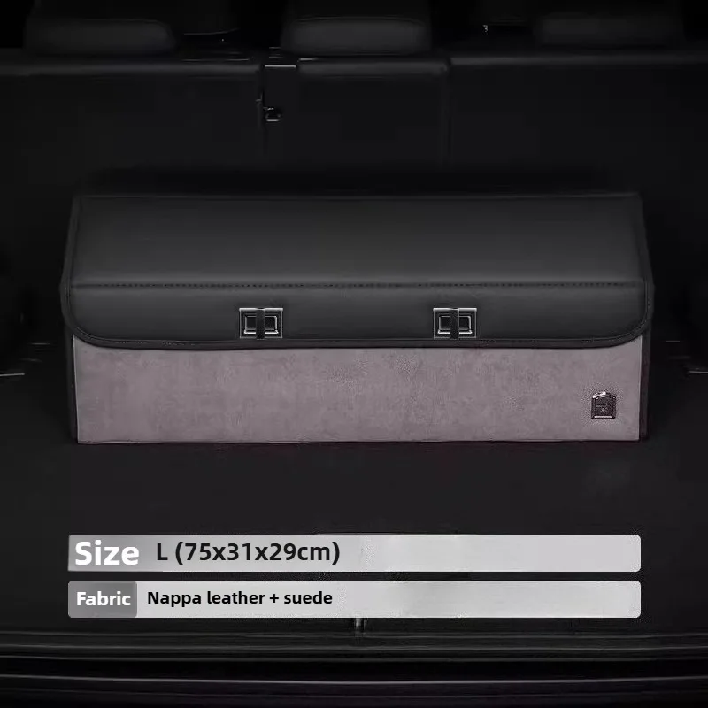 กล่องเก็บของท้ายรถหนังกลับสไตล - Car Trunk Organizer Foldable Storage Box บทวิจารณ์และราคา