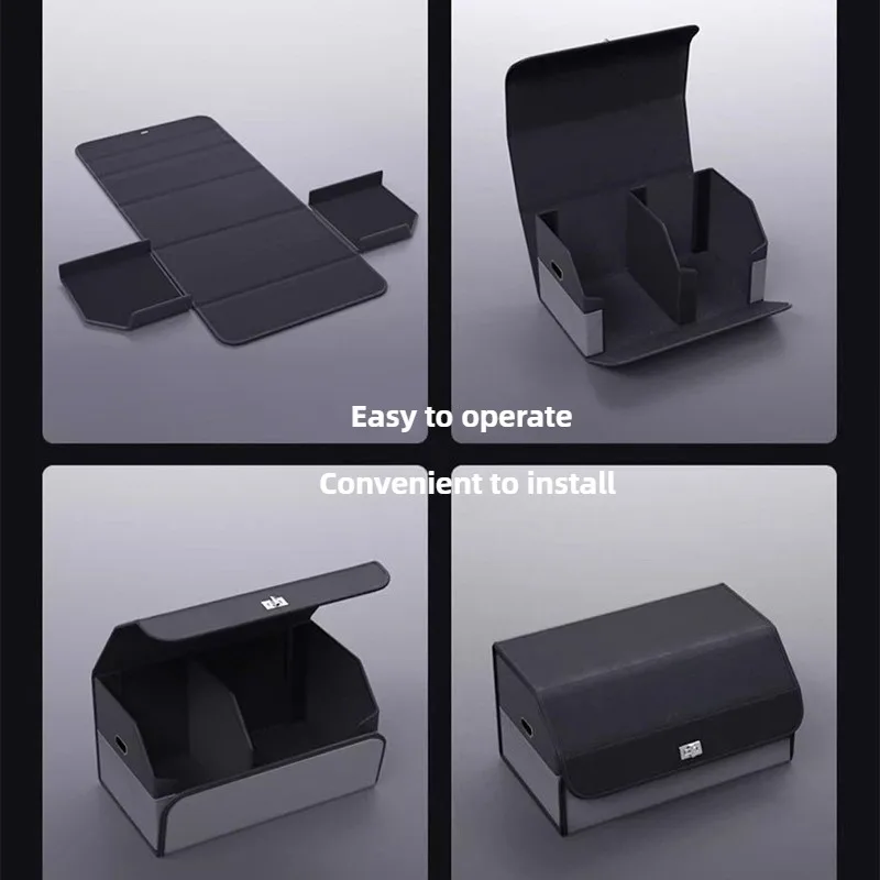 กล่องเก็บของท้ายรถหนังกลับสไตล - Car Trunk Organizer Foldable Storage Box บทวิจารณ์และราคา