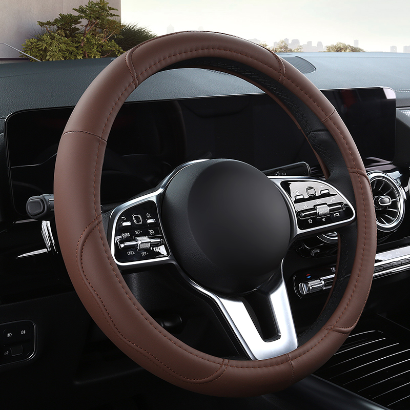 ฝาครอบพวงมาลัยหนังกันลื่นรถยนต - Car Steering Wheel Cover Anti Slip Breathable บทวิจารณ์และราคา