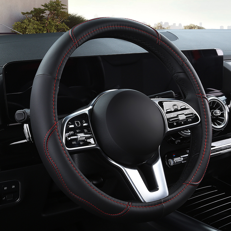 ฝาครอบพวงมาลัยหนังกันลื่นรถยนต - Car Steering Wheel Cover Anti Slip Breathable บทวิจารณ์และราคา