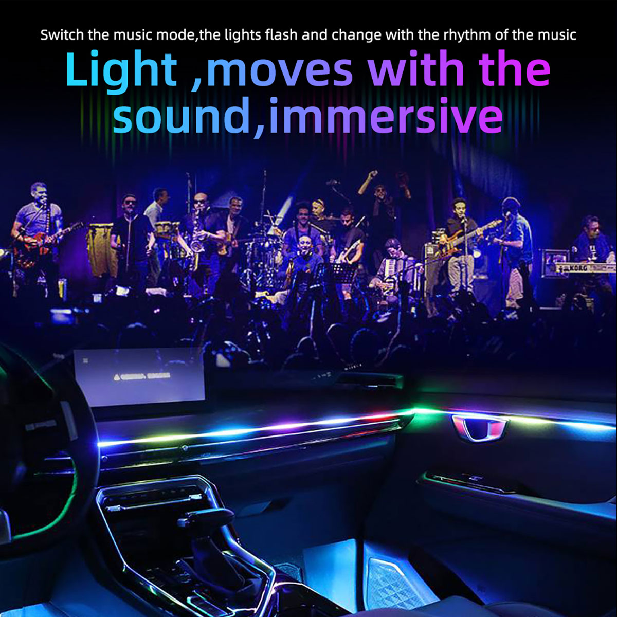6/10 ใน 1 รถ LED Ambient ไฟ RG - Led Ambient Interior Car Lights App Control บทวิจารณ์และราคา