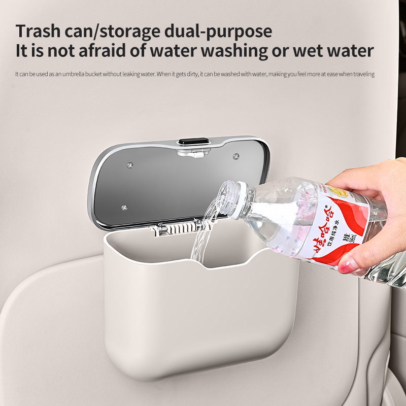 ถังขยะในรถยนต์พร้อมฝาปิดแบบสร้ - Waterproof Car Trash Can With Lid บทวิจารณ์และราคา