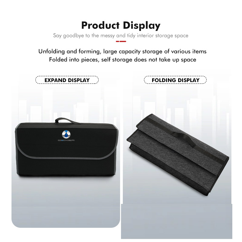 กล่องเก็บของท้ายรถแบบพับได้ De - Car Trunk Organizer Foldable Storage Box บทวิจารณ์และราคา