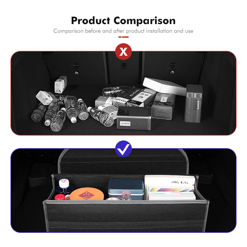 กล่องเก็บของท้ายรถแบบพับได้ De - Car Trunk Organizer Foldable Storage Box บทวิจารณ์และราคา