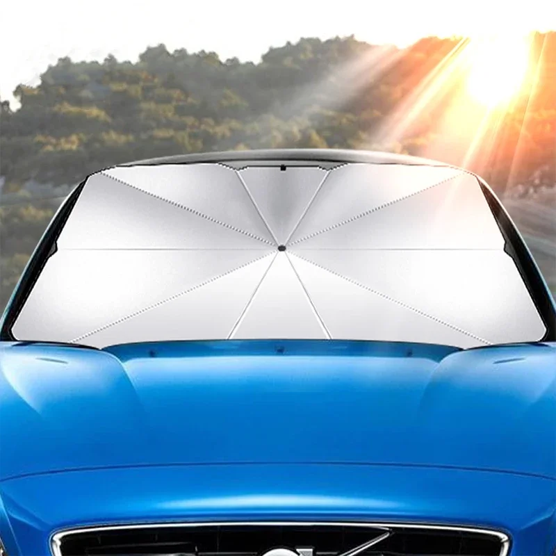 แผ่นบังแดดกระจกรถยนต์แบบร่ม พั - Car Sunshade Windshield Umbrella Foldable บทวิจารณ์และราคา